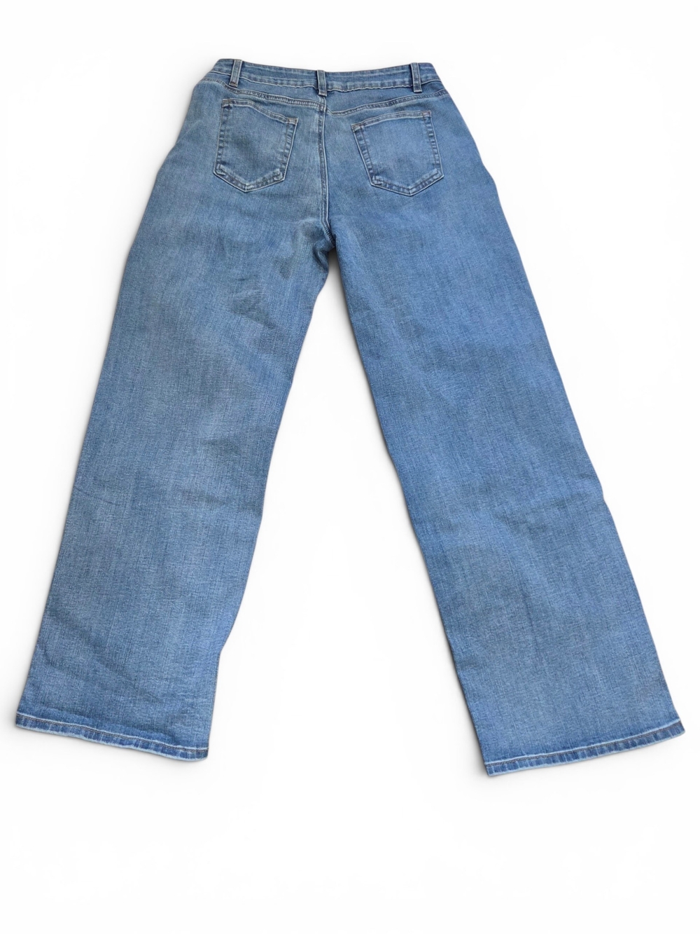 NWT Flamingals Floral Embroidered Wide Leg Jeans Medium Blue High Waisted Boho - Picture 11 of 14